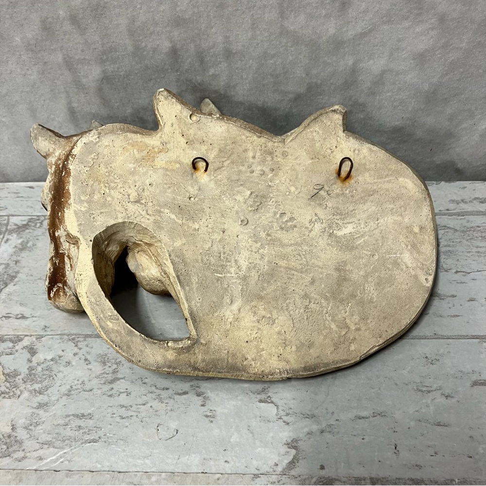 Chalkware Wall Hanging Three Horse Heads 3-Dimensional 3D Clydesdales Racing - Picture 2 of 9